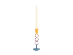 Present time - Candle holder Anillo Vivo medium multi colour mango yellow
