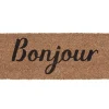 Present time - Doormat Bonjour black coir