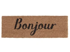 Present time - Doormat Bonjour black coir