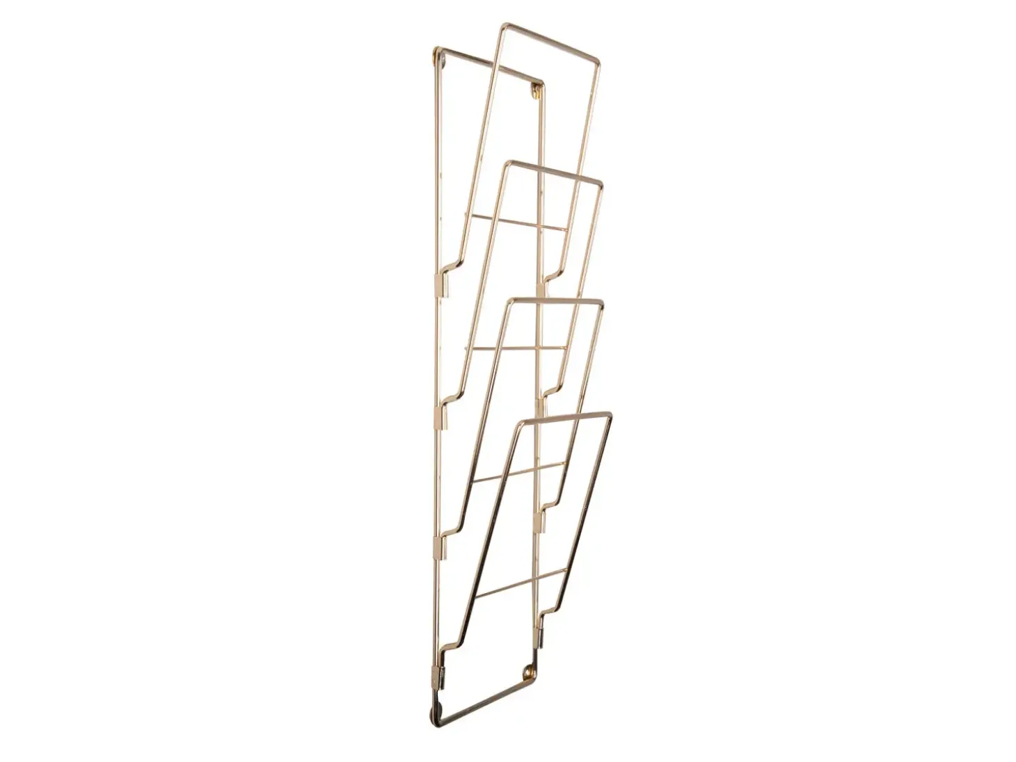 Present time - Magazine rack steel wire gold plated