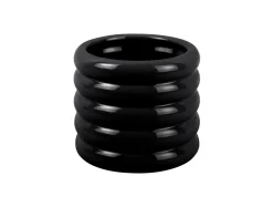 Present time - Plant Pot Bobbly Glazed ceramic small black