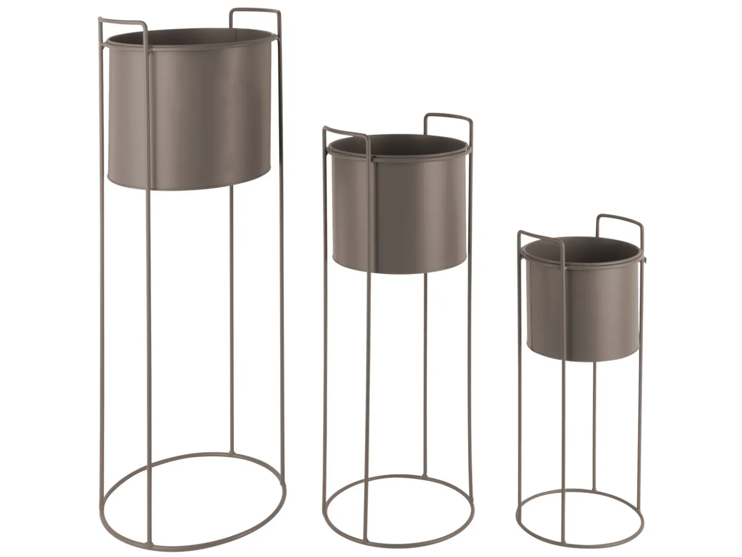 Present time - Plant pot set Essence round iron moss green