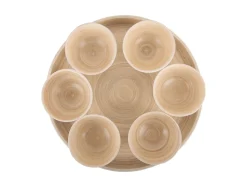 Present time - Snack tray Puro round bamboo natural