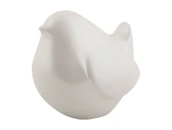Present time - Statue Fat bird metallic white