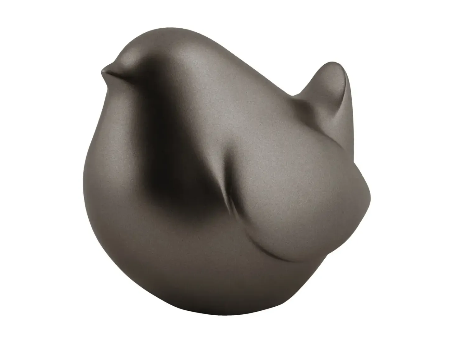 Present time - Statue Fat bird metallic dark grey