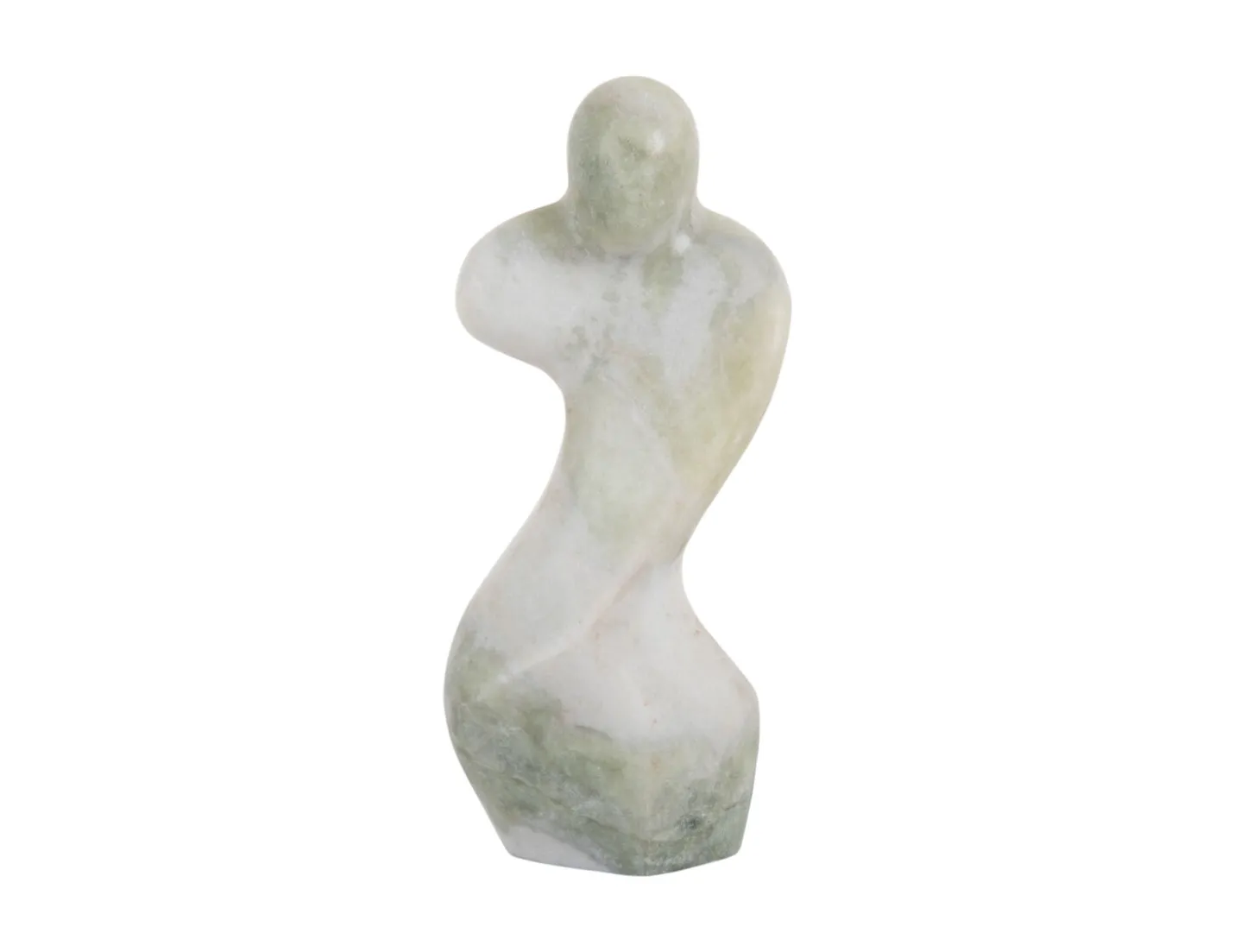 Present time - Statue Female abstract marble himalayan green
