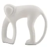 Present time - Statue Monkey metal matt white