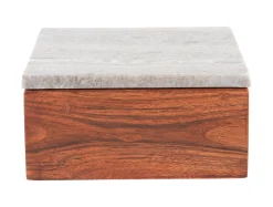 Present time - Storage box Acacia brown marble lid