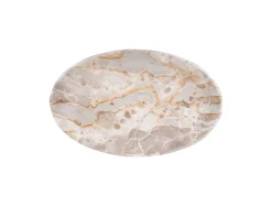 Present time - Tray Waved oval large marble brown
