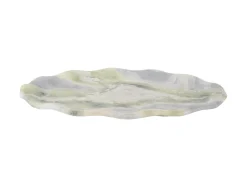 Present time - Tray Waved oval large marble himalayan green