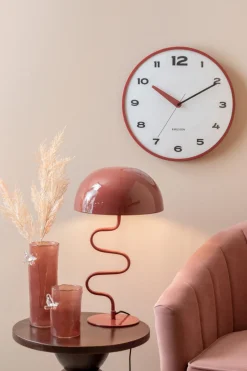 Present time - Vase Bird On Branch large red ochre