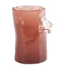 Present time - Vase Bird On Branch small red ochre
