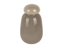 Present time - Vase Nuevo Dulce dark grey w. warm grey lid