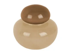 Present time - Vase Nuevo Dulce small soft brown w. dark brown lid