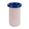 Present time - Vase Plegado XS soft pink w. cobalt blue
