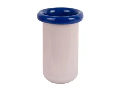 Present time - Vase Plegado XS soft pink w. cobalt blue