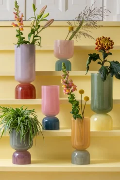 Present time - Vase Variado Colores medium faded pink w. dark blue