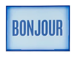 Present time - Wall art Bonjour medium dark blue
