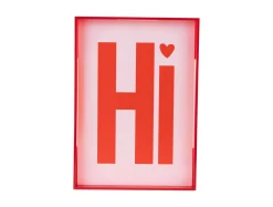 Present time - Wall art Hi medium bright red