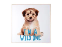 Present time - Wall art puppy I'm A Wild One blue