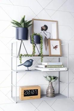 Present time - Wall rack Level metal matt warm grey