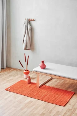 Rug Solid - Bomuldstæppe, orange - 75x200 cm.