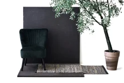 Rug Solid - Tæppe jute læder, graphite - 75x200 cm.