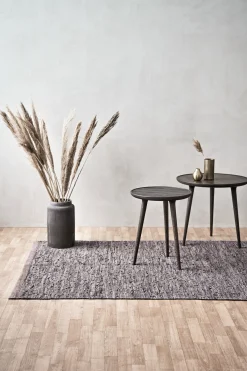 Rug Solid - Tæppe m. læder, wood - 65x135 cm