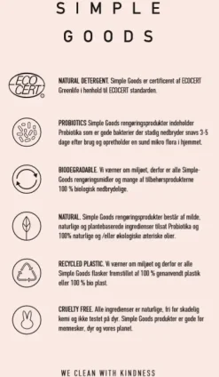 Simple Goods - Opvaskesæbe - Pink Grapefruit