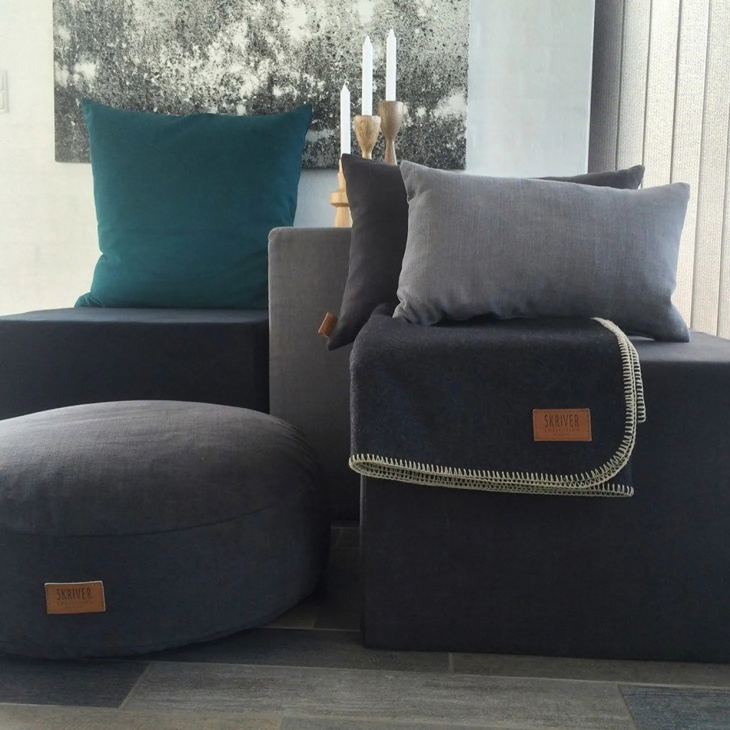 Skriver Collection - Pude - Hotmadi - blå - 45x45 cm