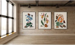 The Dybdahl - Plakat 50x70 cm - Two Butterflies, Orange Flower & Seashells - Papir