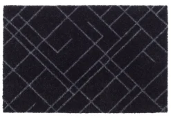 Tica Copenhagen - Smudsmåtte - Lines - Sort/grå - 60x90 cm