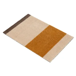 Tica Copenhagen - Smudsmåtte - Stripes Horizon - Ivory-Dijon-Brown - 60x90 cm