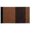 Tica Copenhagen - Smudsmåtte - Stripes Horizon - Cognac/Dark Brown/Black - 90x130 cm