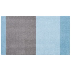 Tica Copenhagen - Smudsmåtte - Stripes Horizon - Blå/Steelgrey - 90x130 cm
