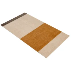Tica Copenhagen - Smudsmåtte - Stripes Horizon - Ivory-Dijon-Brown - 67x120 cm