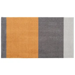 Tica Copenhagen - Smudsmåtte - Stripes Horizon - Lysegrå/Steelgrey/Dijon - 40x60 cm