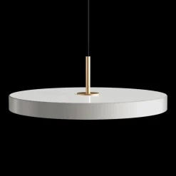 Umage - Loftlampe pendel - Asteria pendel m/ messingtop - Nuance mist/Hvid - Medium Ø43 cm